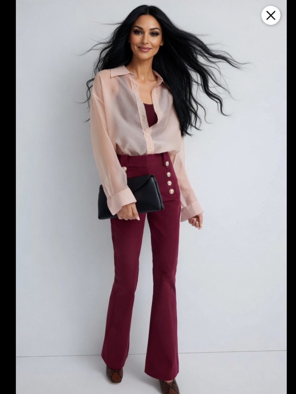 DEREK LAM 10 CROSBY Women's Robertson Flare Leg Trouser In Bordeaux US4 $385